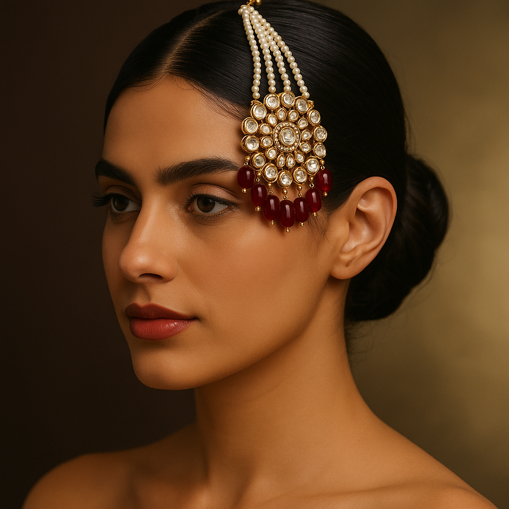 Pearl & Ruby Kundan Passa