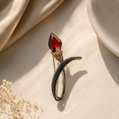 Crimson Bloom Statement Brooch