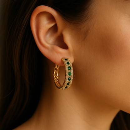 Emerald Royale Hoops