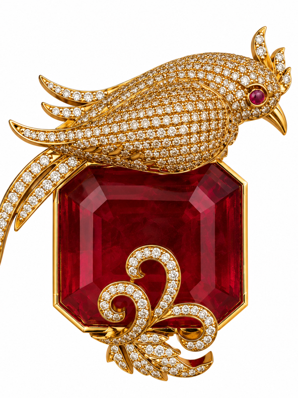 Ruhani Parrot Brooch