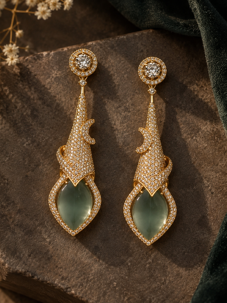 Meher Sage Statement Earrings