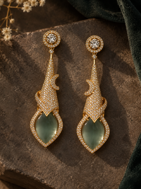 Meher Sage Statement Earrings