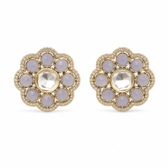 Noor Lavender Floral Studs