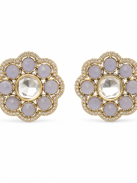 Noor Lavender Floral Studs