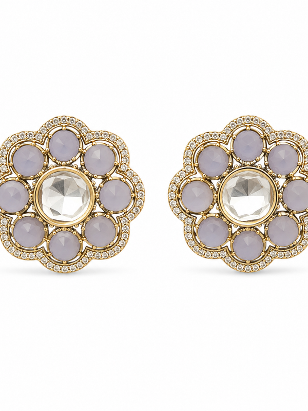 Noor Lavender Floral Studs
