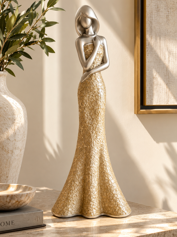 Noor – Poised Mirror Woman Sculpture