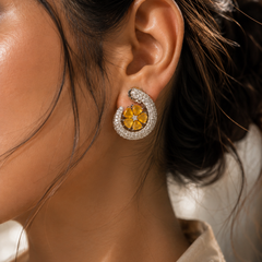 Ziya Yellow Bloom Studs