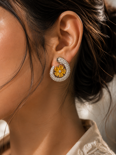 Ziya Yellow Bloom Studs