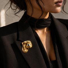 Nazar Muse Evil Eye Brooch - Gold