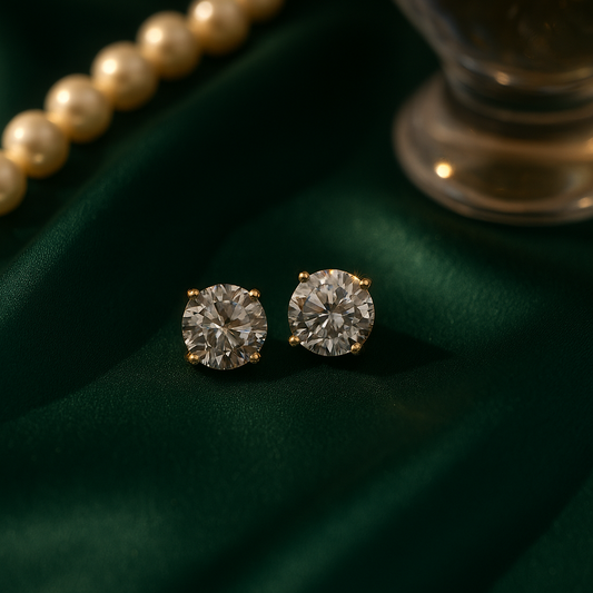 Eternal Sparkle Solitaire Stud Earrings