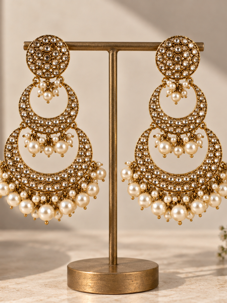 Noor Pearl Chandbali Earrings