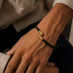 The Gold Nail Leather Bracelet