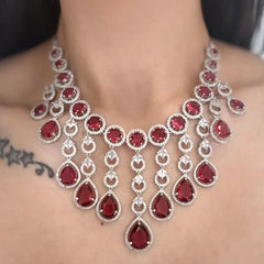 Rouge Cascade Diamond Necklace Set