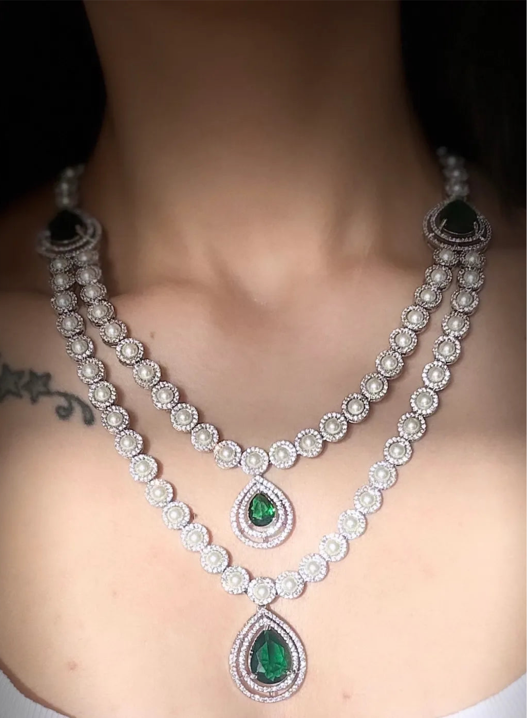 Pearl Empress Emerald Set