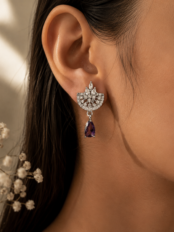Amara Violet Drop Earrings
