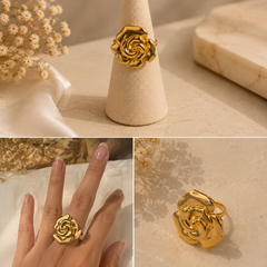Rosalia Sculpted Rose Ring