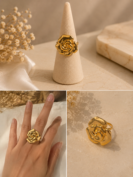 Rosalia Sculpted Rose Ring