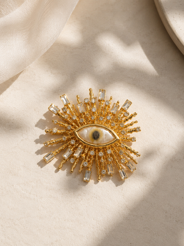 Radiant Celestial Evil Eye Brooch