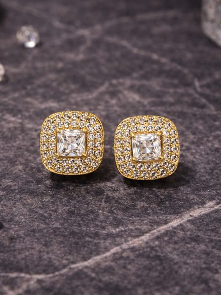 Celeste Cushion Halo Stud Earrings