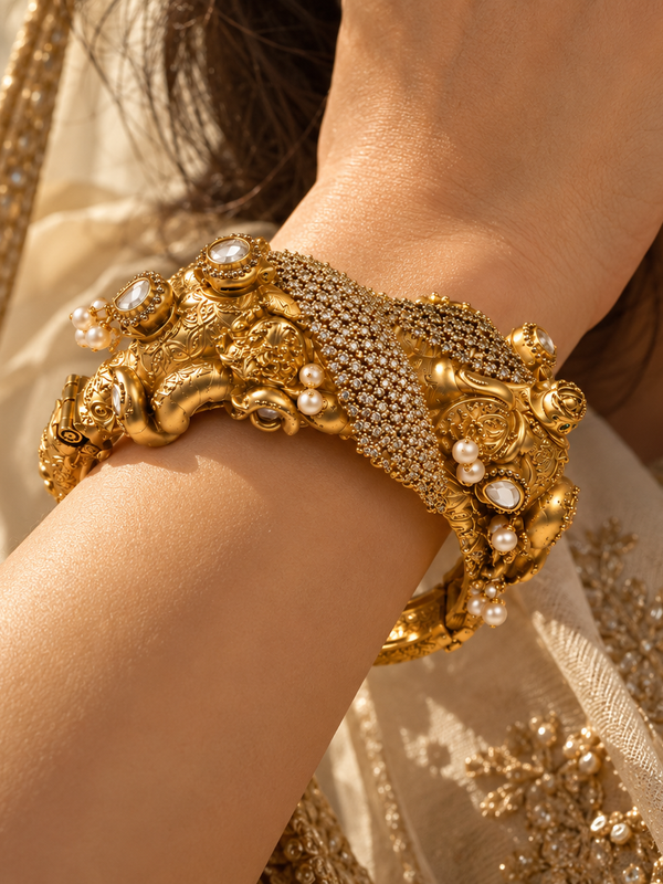 Gajshree Royal Elephant Polki Kada