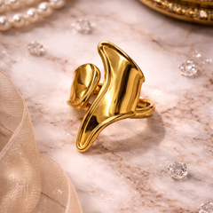 Aurora Sculpted Gold-Plated Statement Ring