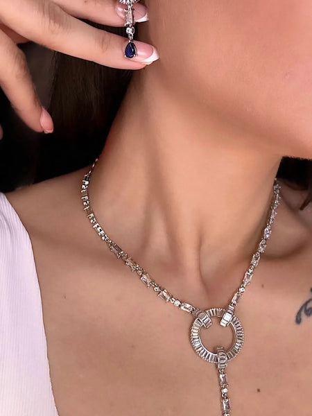 Celestial Diamond Neelam Necklace Set