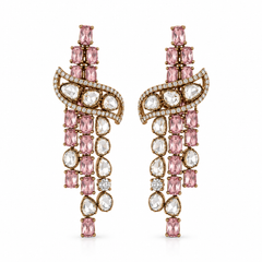 Roshanara Blush Polki Necklace & Earrings Set