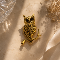 Midnight Owl Statement Brooch