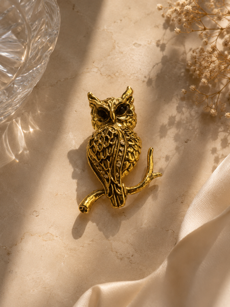 Midnight Owl Statement Brooch