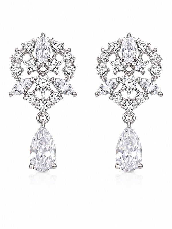 Elara Crystal Drop Earrings