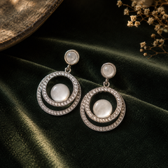Lunar Pearl Orbit Earrings