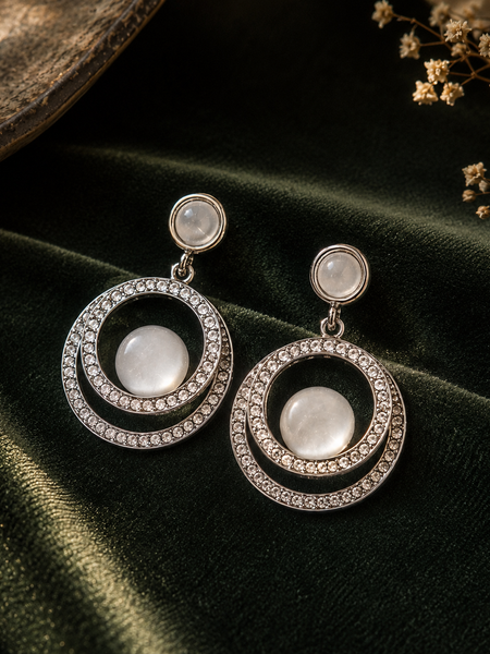 Lunar Pearl Orbit Earrings
