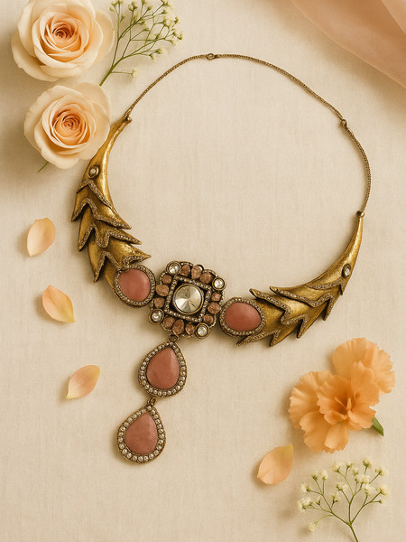 Blush Rose Vintage Charm Necklace Set