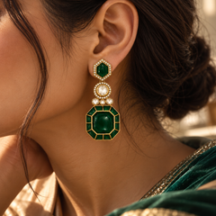 Zariya Emerald Statement Earrings