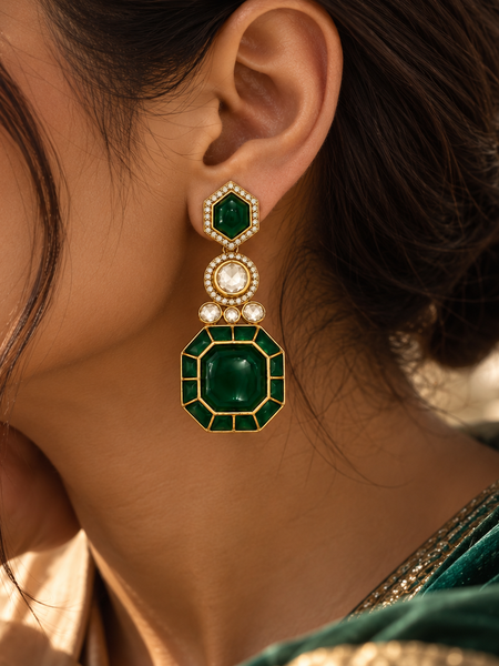 Zariya Emerald Statement Earrings