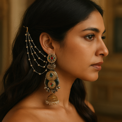 Heritage Jhumka with Ear Chain