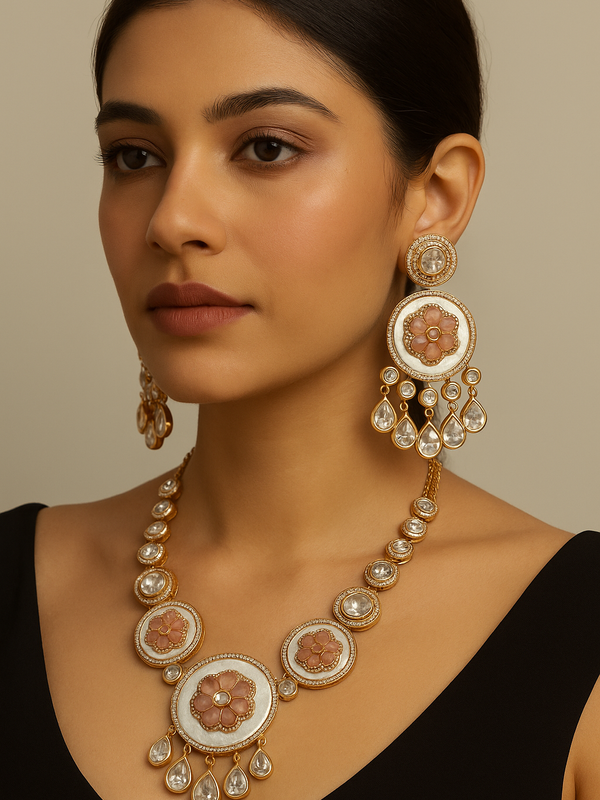 Noorjahan Polki Floral Necklace Set