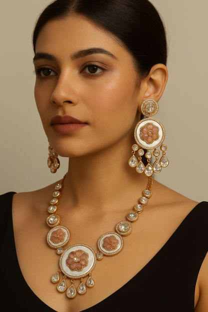 Noorjahan Polki Floral Necklace Set