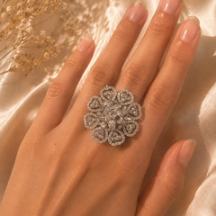 Diamond Bloom Statement Ring