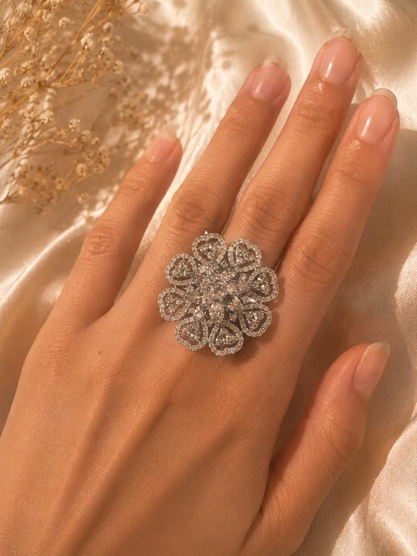 Diamond Bloom Statement Ring