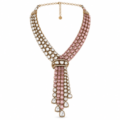 Roshanara Blush Polki Necklace & Earrings Set