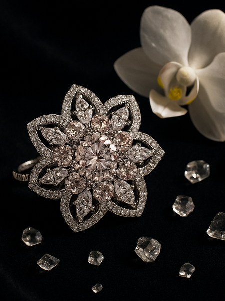 RosŽ Radiance Floral Statement Ring