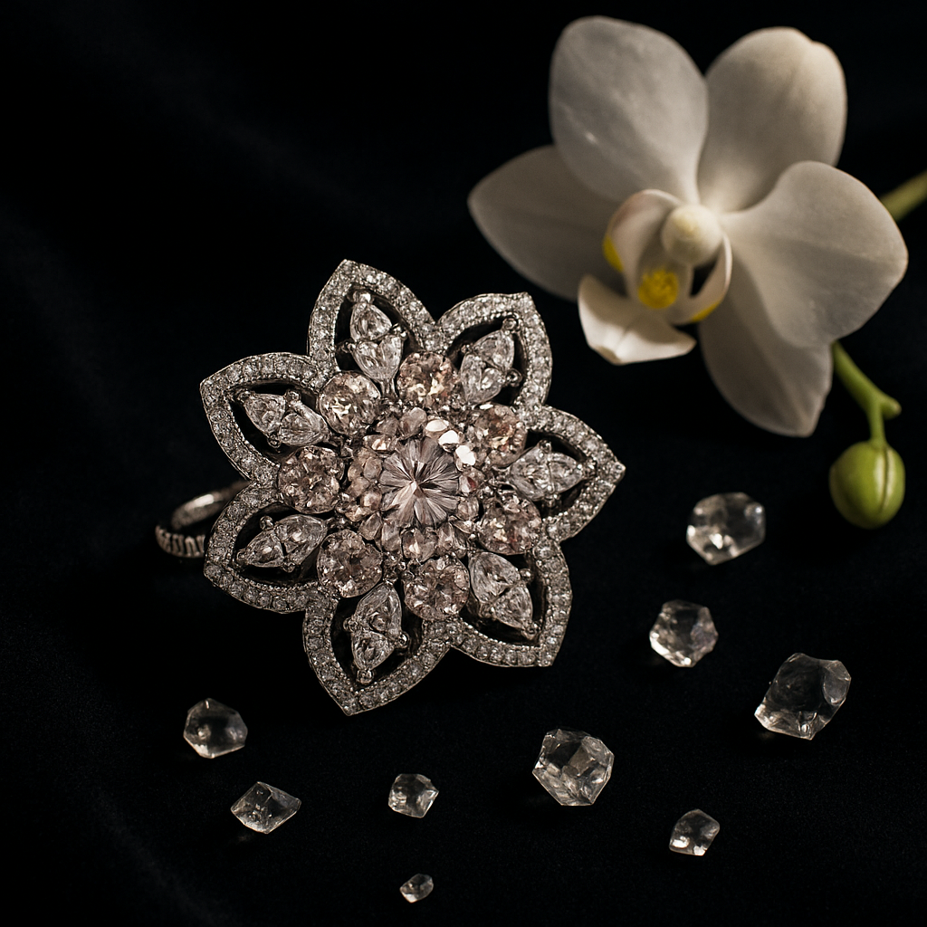 RosŽ Radiance Floral Statement Ring