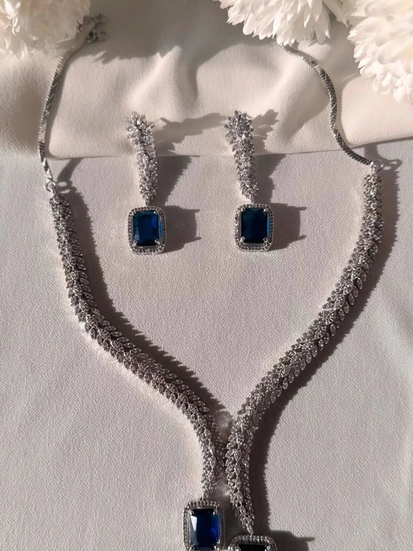 Midnight Sapphire Diamond Necklace Set