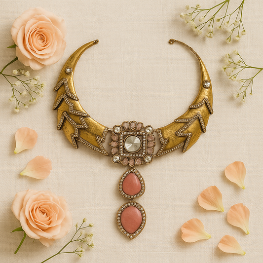 Blush Rose Vintage Charm Necklace Set
