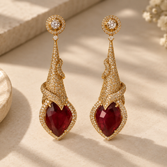 Mehr Ruby Sculptural Drop Earrings