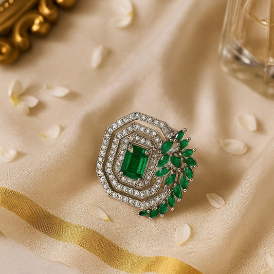 Iqra Emerald Diamond Ring