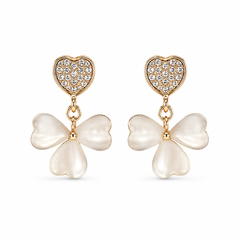 Amora Mother of Pearl Clover Drop Earrings