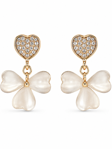 Amora Mother of Pearl Clover Drop Earrings