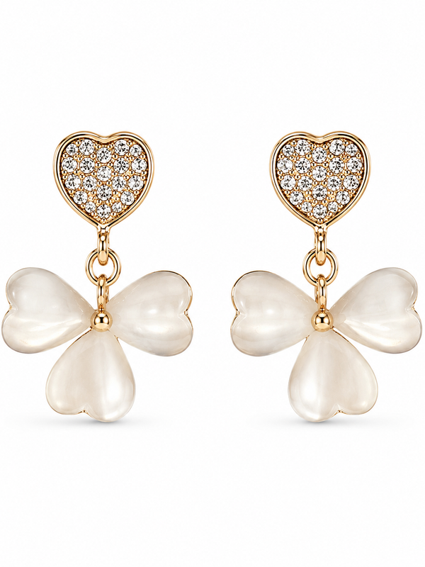 Amora Mother of Pearl Clover Drop Earrings